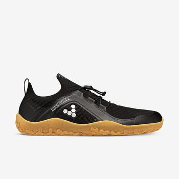 Black Men's Vivobarefoot Primus Trail Knit Fg Running Shoes | Philippines 0009OKIR